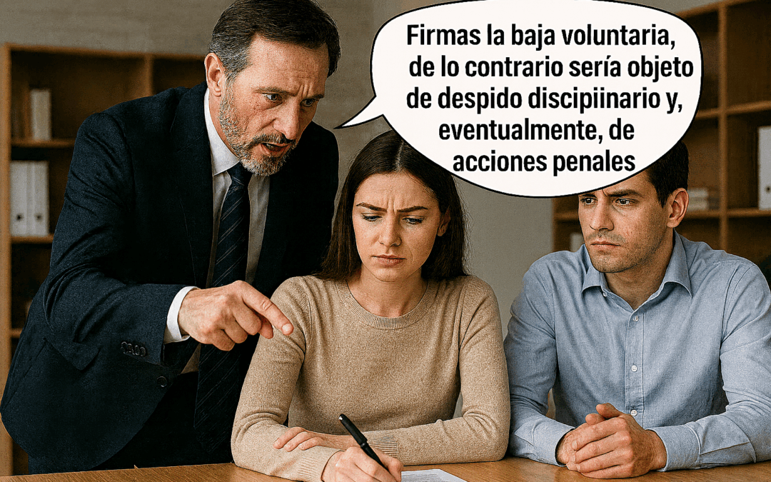 ¿Es válida la baja voluntaria firmada bajo presión o amenaza?